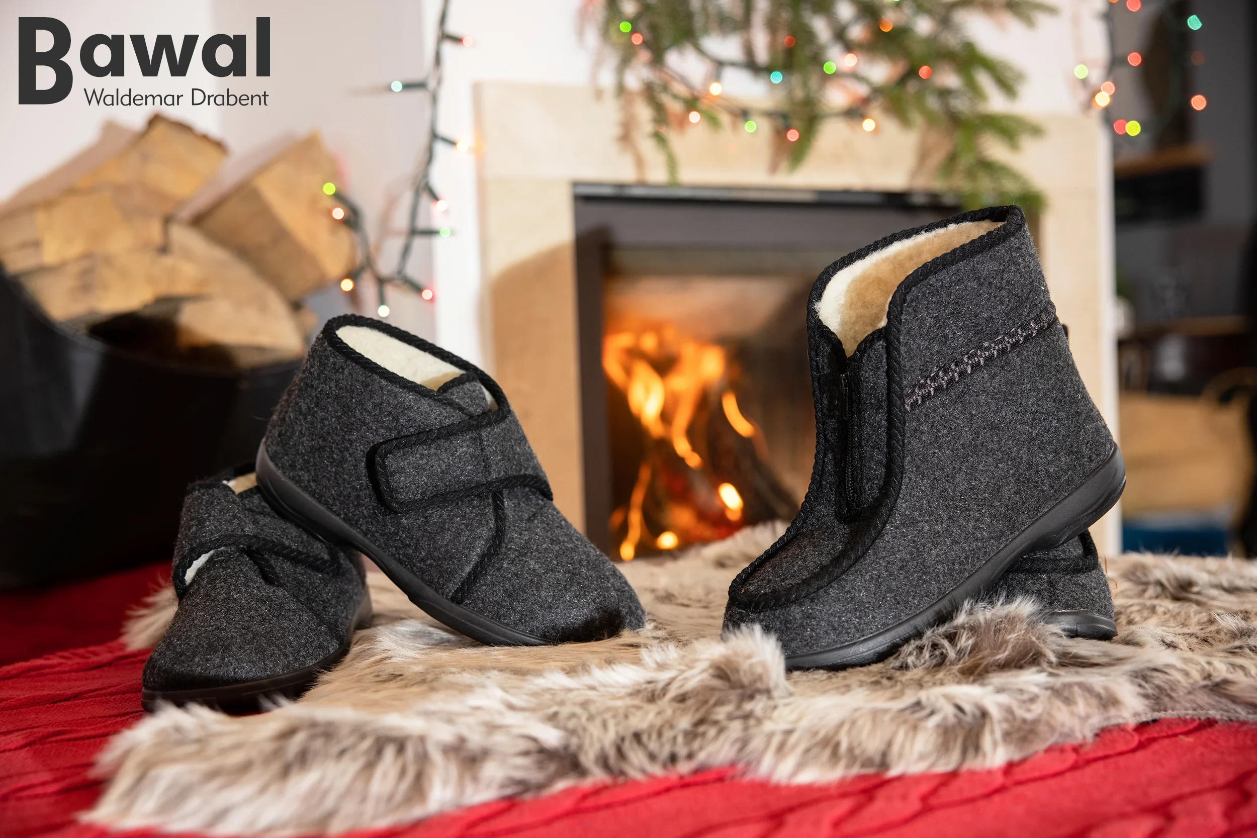 BAWAL Lederpantoffeln, Wollgürtel, Schuhe, Hersteller in Polen